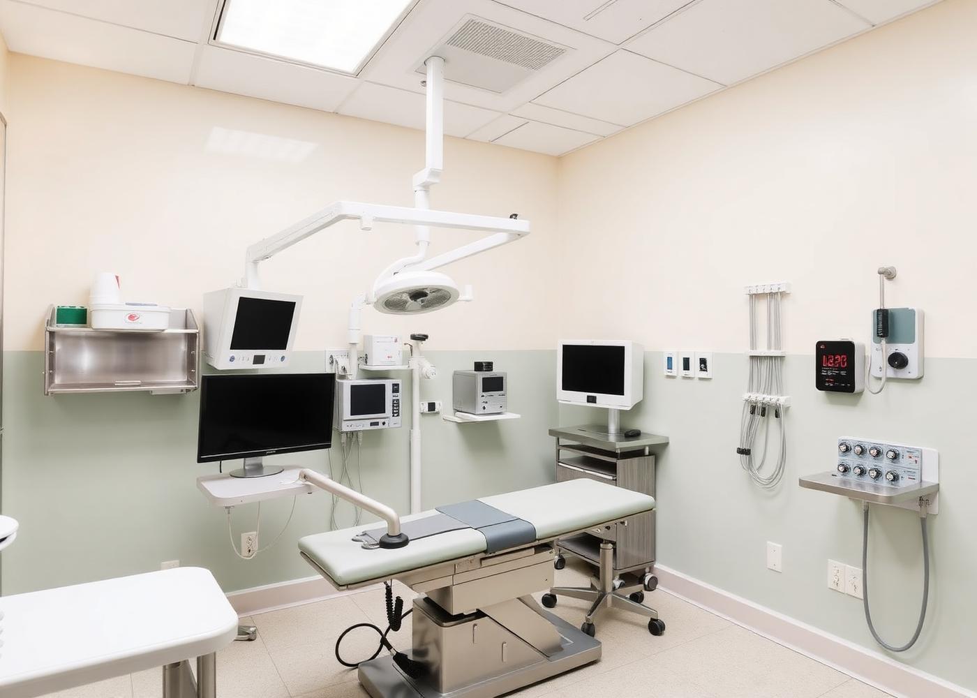 Sala de procedimientos y hospitalización de la clínica